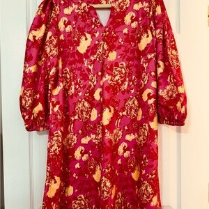 Dress Floral shades of Pink and gold.Size Large